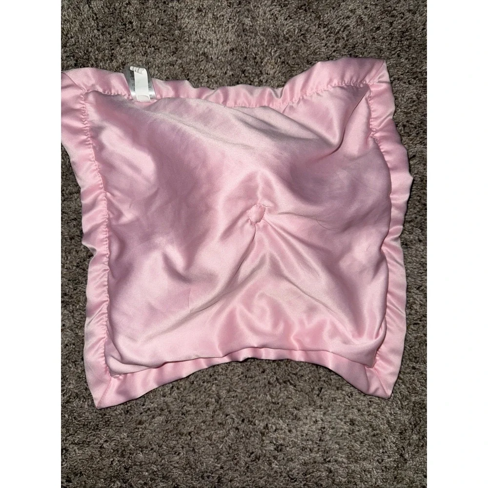 Carter's Pink White Satin Bow Kitty Cat Infant Baby Lovey Security Blanket Plush